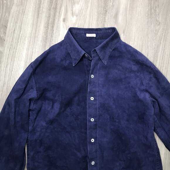 Post Imperial Blue Shirt Button Front Long Sleeve Hipster Mens M - Picture 3 of 8
